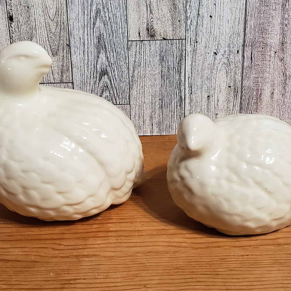 Ceramic quail pair